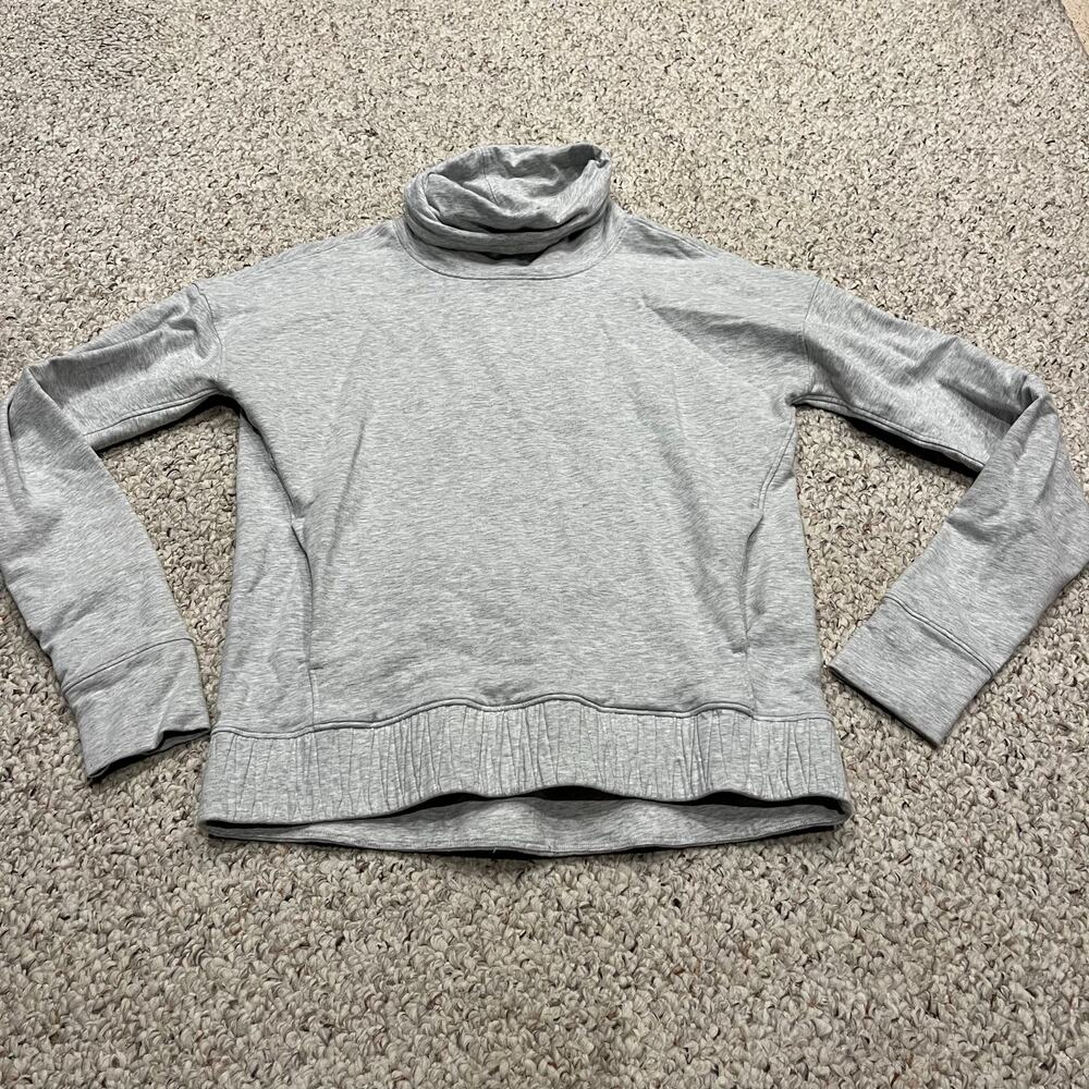 Lululemon Stress Less Pullover Sweatshirt Sz 4 Cowl Neck Light Gray Loungewear